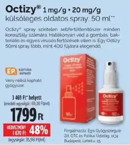 Pingvin Patika OctizyⓇ 1 mg/g + 20 mg/g külsőleges oldatos spray ajánlat