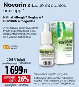 Pingvin Patika Novorin orrcsepp ajánlat