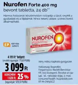 Pingvin Patika Nurofen forte ajánlat