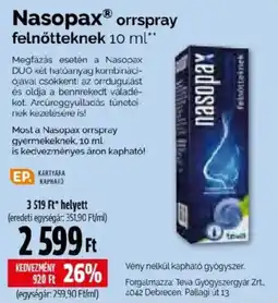 Pingvin Patika Nasopax orrspray ajánlat