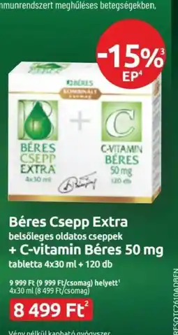 Benu Gyógyszertárak Béres csepp extra ajánlat