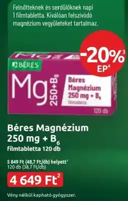 Benu Gyógyszertárak Béres magnézium ajánlat