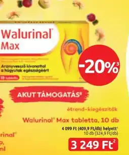Benu Gyógyszertárak Walurinal Max tabletta ajánlat