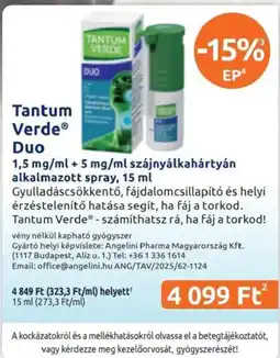 Benu Gyógyszertárak Tantum Verde Duo ajánlat