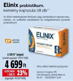 Pingvin Patika Elinix probiotikum ajánlat