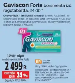 Pingvin Patika Gaviscon Forte borsmenta ízű rágótabletta ajánlat