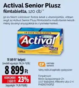 Pingvin Patika Actival Senior Plusz ajánlat
