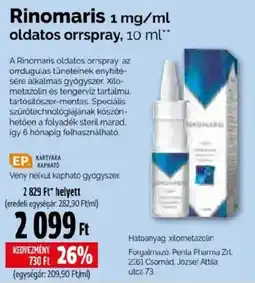 Pingvin Patika Rinomaris oldatos orrspray ajánlat