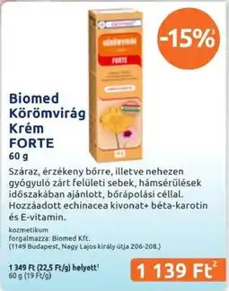 Benu Gyógyszertárak Biomed körömvirág krém ajánlat