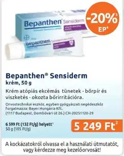 Benu Gyógyszertárak Bepanthen sensiderm krém ajánlat