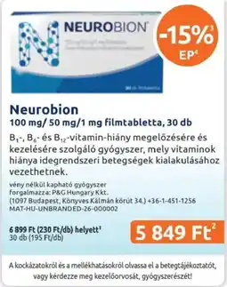 Benu Gyógyszertárak Neurobion ajánlat