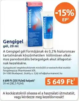 Benu Gyógyszertárak Gengigel gel ajánlat