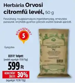 Pingvin Patika Herbária Orvosi citromfű levél ajánlat