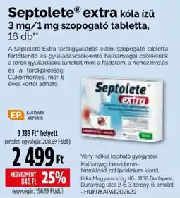 Pingvin Patika septolete extra ajánlat