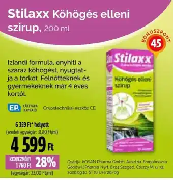 Stilaxx kohogas elleni szirup