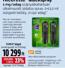 Pingvin Patika Nicorette Quickspray ajánlat