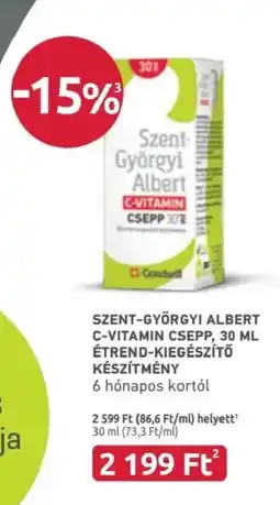 Benu Gyógyszertárak Szent-györgyi albert c-vitamin csepp ajánlat