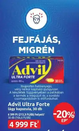 Benu Gyógyszertárak Advil ultra forte ajánlat