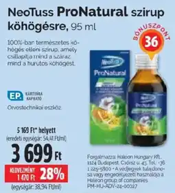 Pingvin Patika Neotuss pronatural szirup ajánlat