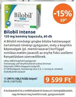 Benu Gyógyszertárak Bilobil intense ajánlat