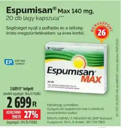 Pingvin Patika Espumisan max 140 mg ajánlat