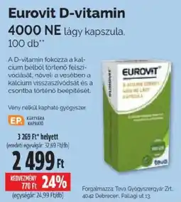 Pingvin Patika Eurovit D-vitamin 4000 NE ajánlat