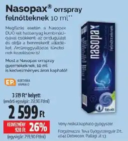 Pingvin Patika Nasopax orrspray ajánlat