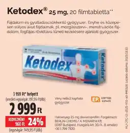 Pingvin Patika Ketodex® 25 mg, 20 filmtabletta ajánlat