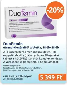 Benu Gyógyszertárak DuoFemin étrend-kiegészítő tabletta ajánlat
