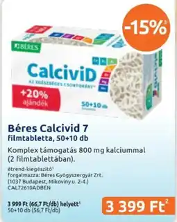 Benu Gyógyszertárak Béres Calcivid 7 ajánlat