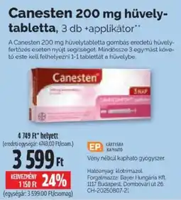 Pingvin Patika Canesten hüvelytabletta ajánlat