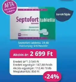 Pingvin Patika Septofort tabletta ajánlat