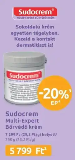 Benu Gyógyszertárak Sudocrem Multi-Expert Bőrvédő krém ajánlat