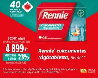 Rennie cukormentes rágótabletta