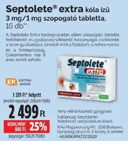 Pingvin Patika septolete extra ajánlat