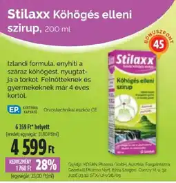Pingvin Patika Stilaxx köhögés elleni szirup ajánlat