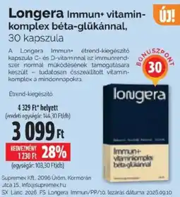 Pingvin Patika Longera Immun+ vitamin-komplex béta-glükánnal ajánlat