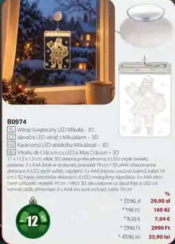 BetterStyle Karácsonyi LED-ablakdísz Mikulással-3D ajánlat