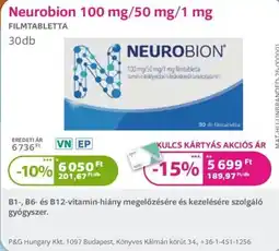 Kulcs Patika neurobion filmtabletta ajánlat