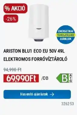 Praktiker ariston blu1 eco eu 50v 49l elektromos forróvíztároló ajánlat