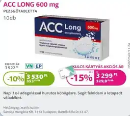 Kulcs Patika Acc long pezsgőtabletta ajánlat