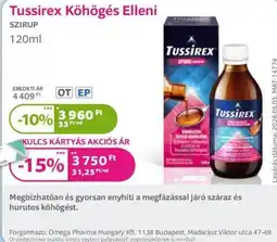 Kulcs Patika Tussirex köhögés elleni szirup ajánlat