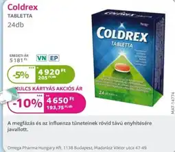 Kulcs Patika Coldrex tabletta ajánlat