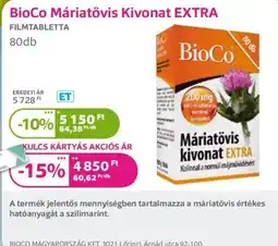 Kulcs Patika BioCo máriatövis kivonat ajánlat