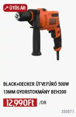 Praktiker Black+decker útvefúró 500w 13mm gyorstokmány beh200 ajánlat