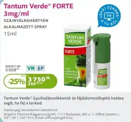 Kulcs Patika Tantum Verde forte ajánlat