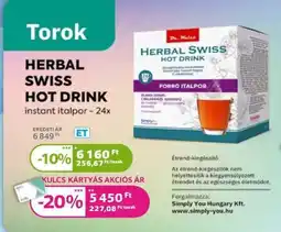 Kulcs Patika Torok herbal swiss hot drink ajánlat