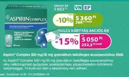 Kulcs Patika aspirin complex ajánlat