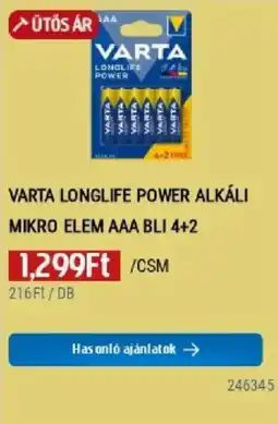 Praktiker Varta longlife power alkáli mikro elem aaa bli ajánlat