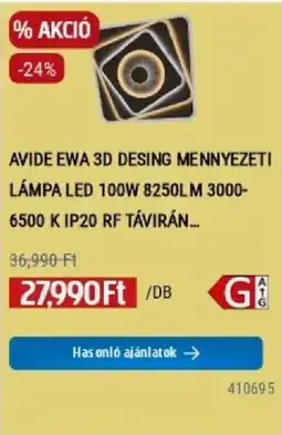 Praktiker Avide ewa 3d desing mennyezeti lámpa led ajánlat